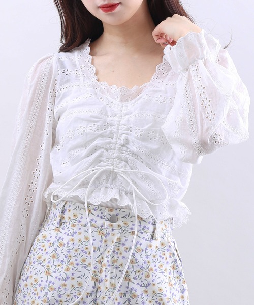 WC（ダブル シー）の「コットンレース長袖ブラウス（シャツ/ブラウス・レディース・ブラック/ホワイト・FREE）」の15枚目の写真