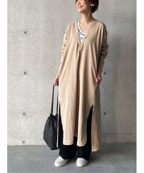 BEARDSLEY（ビアズリー）の「インディゴジャージーワンピース（ワンピース・レディース・ベージュ/インディゴブルー・FREE）」の22枚目の写真