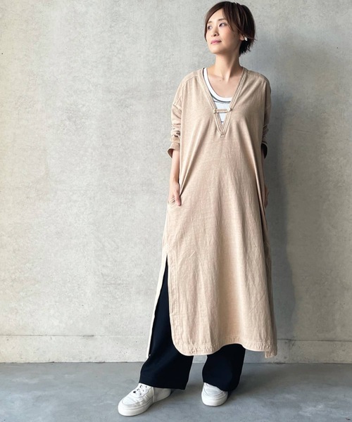 BEARDSLEY（ビアズリー）の「インディゴジャージーワンピース（ワンピース・レディース・ベージュ/インディゴブルー・FREE）」の21枚目の写真