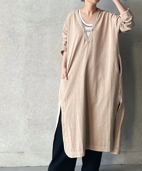 BEARDSLEY（ビアズリー）の「インディゴジャージーワンピース（ワンピース・レディース・ベージュ/インディゴブルー・FREE）」の15枚目の写真