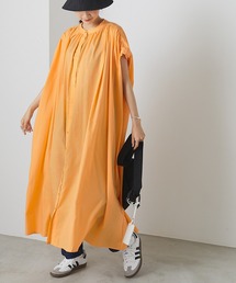 forksy. | 【forksy.】スタンドカラーギャザーノースリーブシャツワンピース(シャツワンピース)