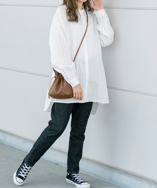 Ambre Neige（アンブルネージュ）の「アソートバンドカラーシャツ／【WEB/EC限定商品】（シャツ/ブラウス・レディース・ホワイト/ブルー系その他/ホワイト系その他2・FREE）」の8枚目の写真