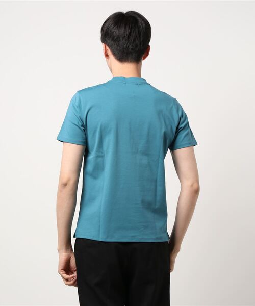 Alexander Julian（アレキサンダージュリアン）の「アレキサンダージュリアンメンズ/ALEXANDER JULIAN：MEN【DRESS T-SHIRT】シルケットポンチ クルーネック半袖Ｔシャツ（Tシャツ/カットソー・メンズ・ベージュ/ネイビー/グリーン/ブラック/ホワイト/グレー・LARGE/X-LARGE/MEDIUM）」の8枚目の写真