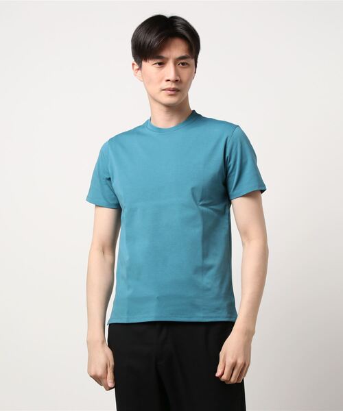 Alexander Julian（アレキサンダージュリアン）の「アレキサンダージュリアンメンズ/ALEXANDER JULIAN：MEN【DRESS T-SHIRT】シルケットポンチ クルーネック半袖Ｔシャツ（Tシャツ/カットソー・メンズ・ベージュ/ネイビー/グリーン/ブラック/ホワイト/グレー・LARGE/X-LARGE/MEDIUM）」の22枚目の写真