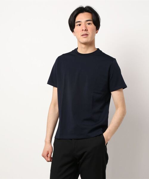Alexander Julian（アレキサンダージュリアン）の「アレキサンダージュリアンメンズ/ALEXANDER JULIAN：MEN【DRESS T-SHIRT】シルケットポンチ クルーネック半袖Ｔシャツ（Tシャツ/カットソー・メンズ・ベージュ/ネイビー/グリーン/ブラック/ホワイト/グレー・LARGE/X-LARGE/MEDIUM）」の13枚目の写真