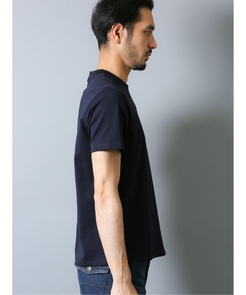 Alexander Julian（アレキサンダージュリアン）の「アレキサンダージュリアンメンズ/ALEXANDER JULIAN：MEN【DRESS T-SHIRT】シルケットポンチ クルーネック半袖Ｔシャツ（Tシャツ/カットソー・メンズ・ベージュ/ネイビー/グリーン/ブラック/ホワイト/グレー・LARGE/X-LARGE/MEDIUM）」の9枚目の写真