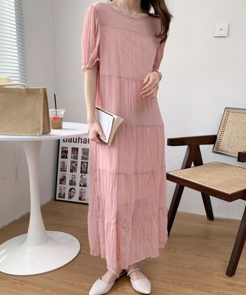 美品✨アーギュ ARGUE リネンバックリボンカフタンワンピース チャコール ABITOKYO（アビトーキョー）の「バックリボンワッシャー