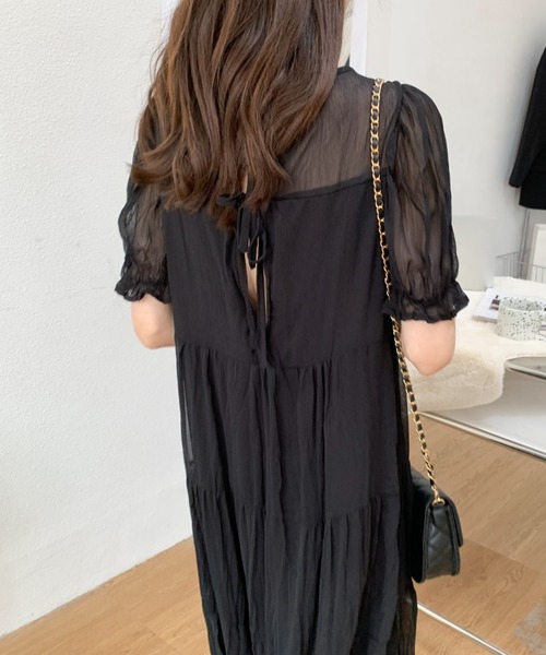 美品⭐︎ハグオーワー　リネン　バックリボン　ワンピース 美品⭐︎ハグオーワー リネン バックリボン ワンピース セール