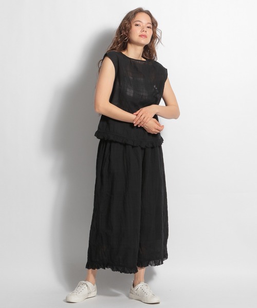 ichi（イチ）の「【ichi(イチ)】シャドーチェック柄ブラウス（シャツ/ブラウス・レディース・ホワイト/ブラック/ラベンダー・FREE）」の15枚目の写真