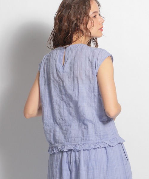 ichi（イチ）の「【ichi(イチ)】シャドーチェック柄ブラウス（シャツ/ブラウス・レディース・ホワイト/ブラック/ラベンダー・FREE）」の17枚目の写真