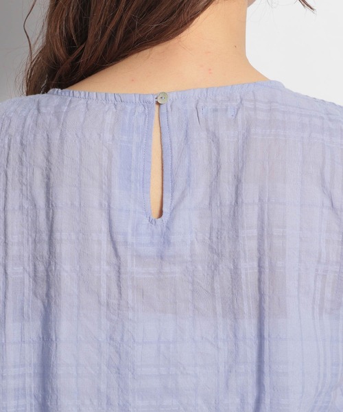 ichi（イチ）の「【ichi(イチ)】シャドーチェック柄ブラウス（シャツ/ブラウス・レディース・ホワイト/ブラック/ラベンダー・FREE）」の18枚目の写真