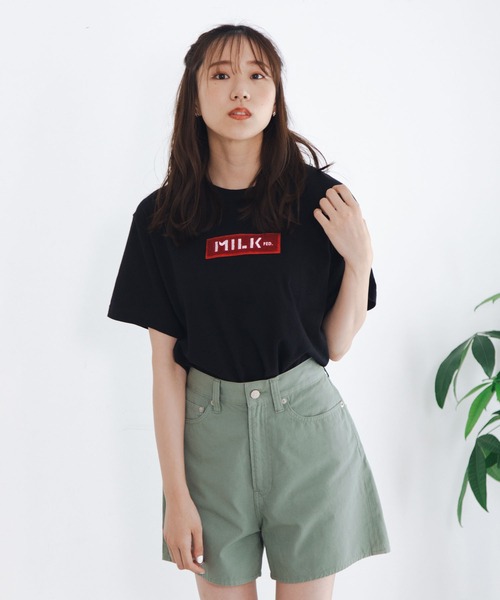 MILKFED.（ミルクフェド）の「BAR WAPPEN S/S TEE（Tシャツ/カットソー・レディース・ブラック/レッド/ホワイト/A・ONE SIZE）」の4枚目の写真