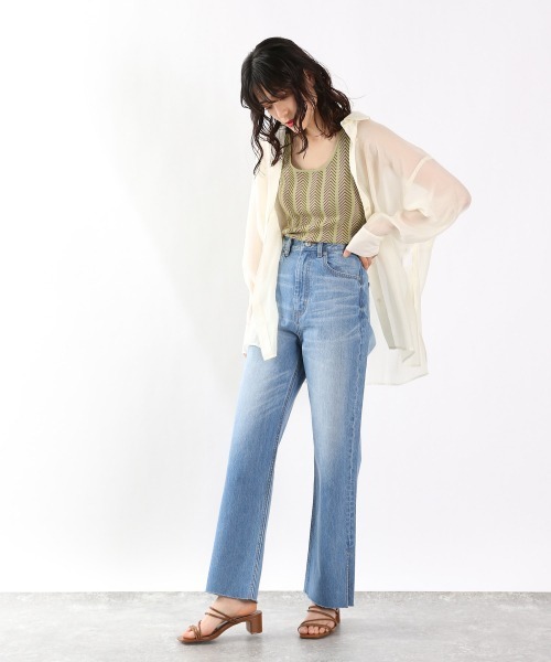 LOWRYS FARM(ローリーズファーム)の「ジャガードガラタンク 947040(ニット/セーター・レディース・ベージュ/ブルー/グリーン・FREE)」の4枚目の写真