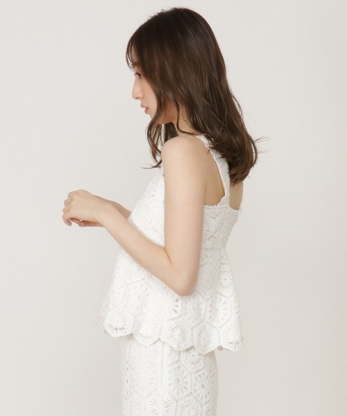 REDYAZEL（レディアゼル）の「かぎ針ドットビスチェ（その他トップス・レディース・オフホワイト/ブラック・SMALL/MEDIUM）」の5枚目の写真