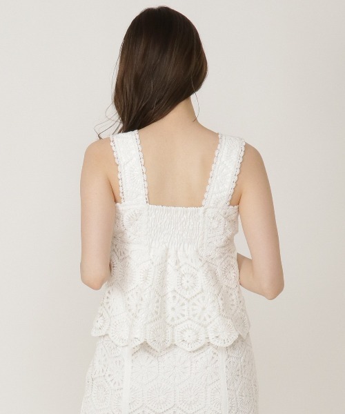 REDYAZEL（レディアゼル）の「かぎ針ドットビスチェ（その他トップス・レディース・オフホワイト/ブラック・SMALL/MEDIUM）」の6枚目の写真