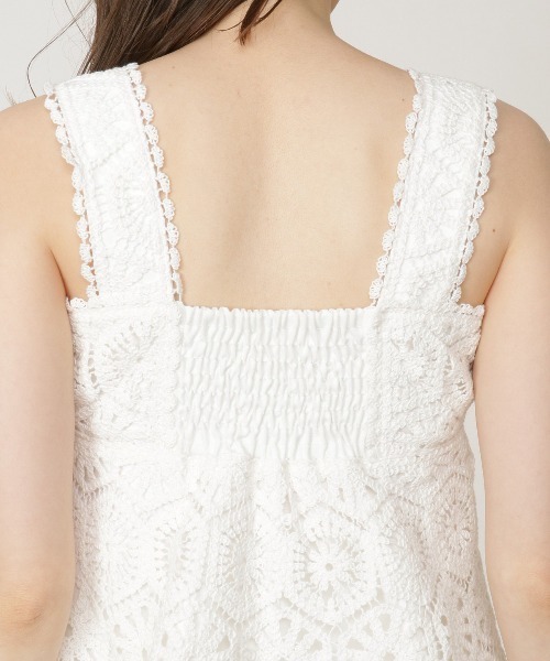 REDYAZEL（レディアゼル）の「かぎ針ドットビスチェ（その他トップス・レディース・オフホワイト/ブラック・SMALL/MEDIUM）」の9枚目の写真