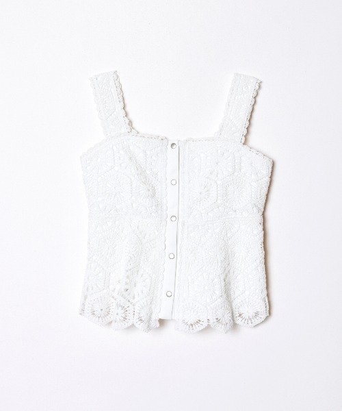 REDYAZEL（レディアゼル）の「かぎ針ドットビスチェ（その他トップス・レディース・オフホワイト/ブラック・SMALL/MEDIUM）」の11枚目の写真