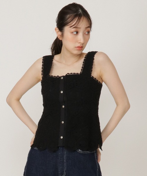 REDYAZEL（レディアゼル）の「かぎ針ドットビスチェ（その他トップス・レディース・オフホワイト/ブラック・SMALL/MEDIUM）」の13枚目の写真