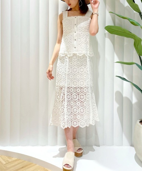 REDYAZEL（レディアゼル）の「かぎ針ドットビスチェ（その他トップス・レディース・オフホワイト/ブラック・SMALL/MEDIUM）」の21枚目の写真