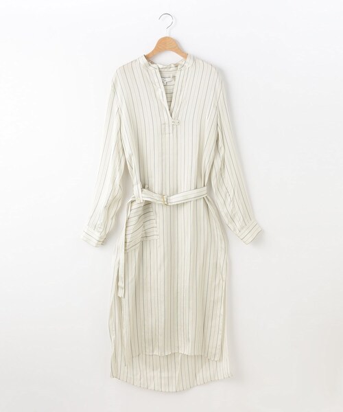 セール Tibi ワンピース シルク混ストライプワンピース ワンピース Bridge アンドブリッジ のファッション