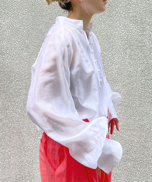 grace grace (グラスグラス)の「シースルー袖ボリュームブラウス(シャツ/ブラウス・レディース・ホワイト/ブラック・38)」の1枚目の写真