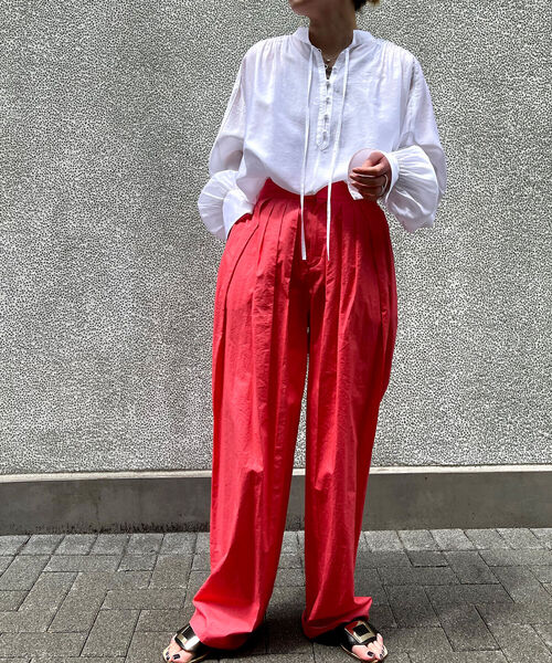 grace grace (グラスグラス)の「シースルー袖ボリュームブラウス(シャツ/ブラウス・レディース・ホワイト/ブラック・38)」の6枚目の写真