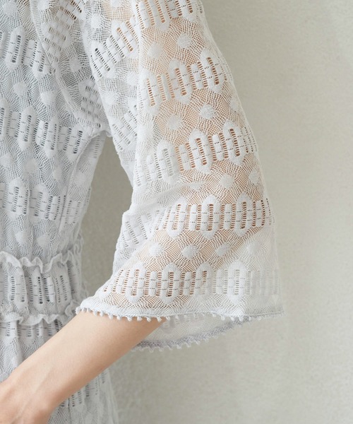 ROPE' PICNIC(ロペピクニック)の「【一部店舗限定】【Mon E’toile/モンエトワール】ティアードレースDRESS(ドレス・レディース・ライトグレー/イエロー/スミクロ・38)」の18枚目の写真