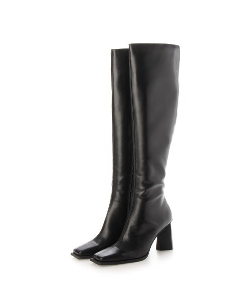 EVOL（イーボル）の「【EVOL】  デザインヒールスクエアロングブーツ IR9687（ブーツ・レディース・ブラック/ブラウン・22.5cm/23.5cm/24.5cm/23.0cm/24.0cm/25.0cm）」の3枚目の写真