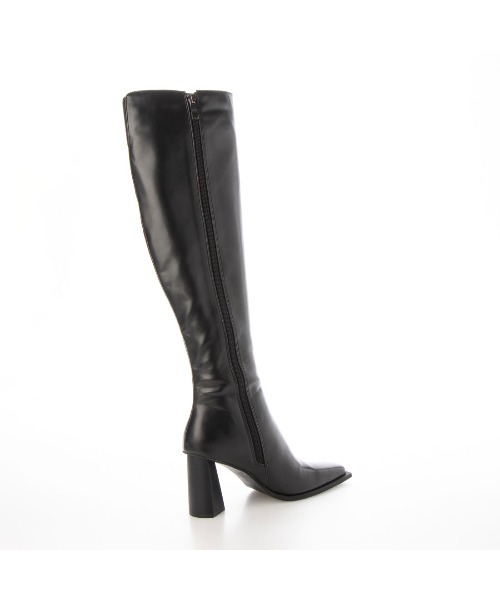 EVOL（イーボル）の「【EVOL】  デザインヒールスクエアロングブーツ IR9687（ブーツ・レディース・ブラック/ブラウン・22.5cm/23.5cm/24.5cm/23.0cm/24.0cm/25.0cm）」の5枚目の写真