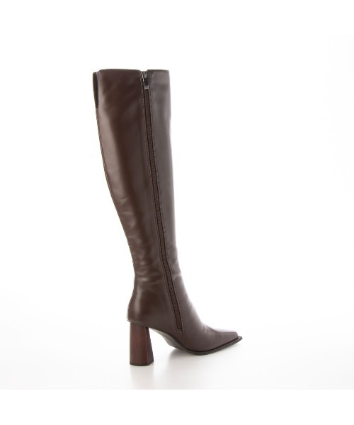 EVOL（イーボル）の「【EVOL】  デザインヒールスクエアロングブーツ IR9687（ブーツ・レディース・ブラック/ブラウン・22.5cm/23.5cm/24.5cm/23.0cm/24.0cm/25.0cm）」の9枚目の写真