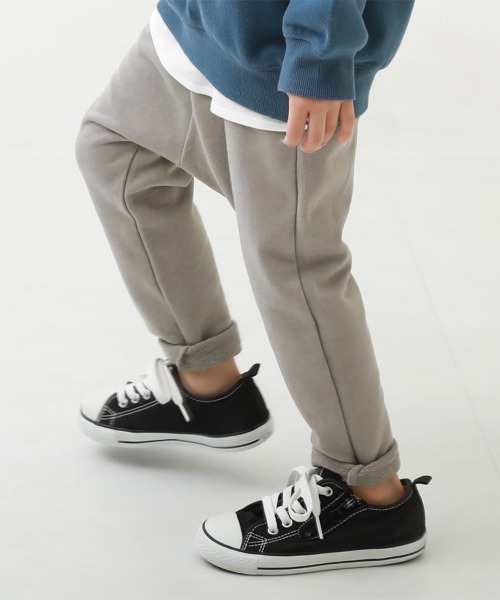 devirock(デビロック)の「無地 サルエル スウェットパンツ(ゆったり)(その他パンツ・キッズ・グレー系その他/杢グレー/ダークオリーブ/ブルー系その他2/モカ/ネイビー/ヘザーチャコール/キャメル/ブラック/パープル系その他/ブルー系その他・80cm/90cm/100cm/110cm/120cm/130cm/140cm/150cm/160cm)」の3枚目の写真