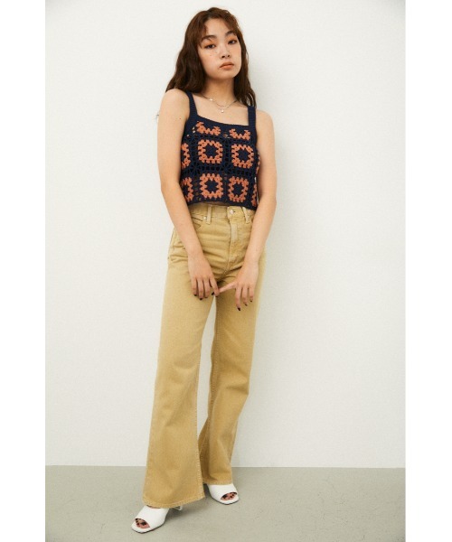 LAGUA GEM(ラグアジェム)の「CROCHET TOPS(キャミソール・レディース・ネイビー/ライトグリーン・FREE)」の11枚目の写真