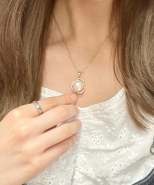 INGNI（イング）の「パールモチーフネックレス（ネックレス・レディース・ゴールド・ONE SIZE）」の6枚目の写真