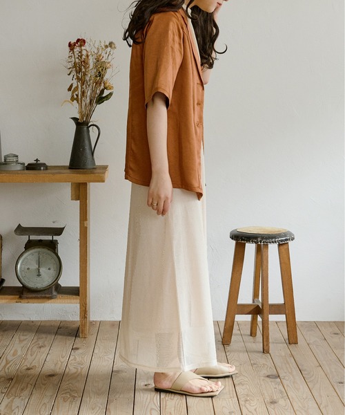 Ambre Neige（アンブルネージュ）の「【ペチコート付き】メッシュフレアスカート／【WEB/EC限定商品】（スカート・レディース・ベージュ/アイボリー・FREE）」の10枚目の写真