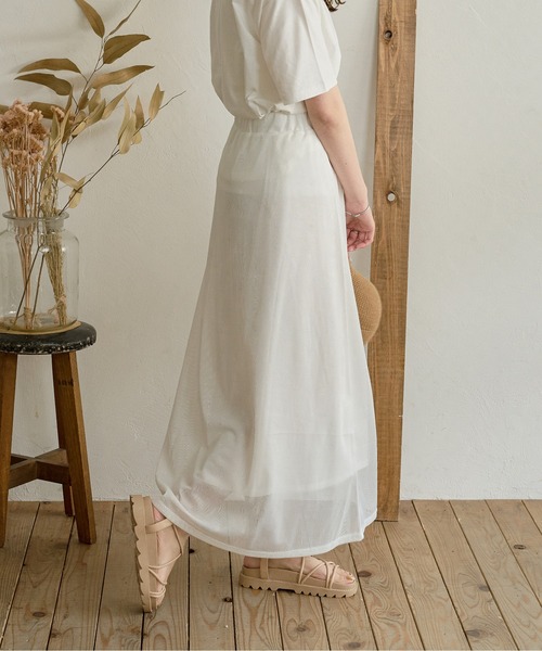 Ambre Neige（アンブルネージュ）の「【ペチコート付き】メッシュフレアスカート／【WEB/EC限定商品】（スカート・レディース・ベージュ/アイボリー・FREE）」の16枚目の写真