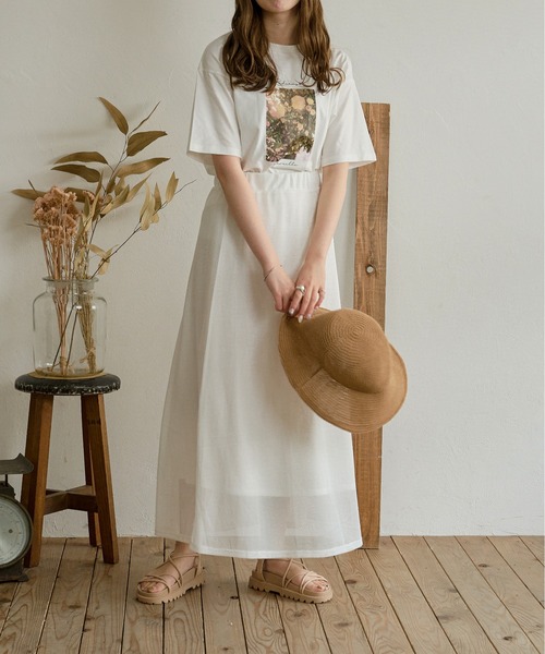 Ambre Neige（アンブルネージュ）の「【ペチコート付き】メッシュフレアスカート／【WEB/EC限定商品】（スカート・レディース・ベージュ/アイボリー・FREE）」の17枚目の写真