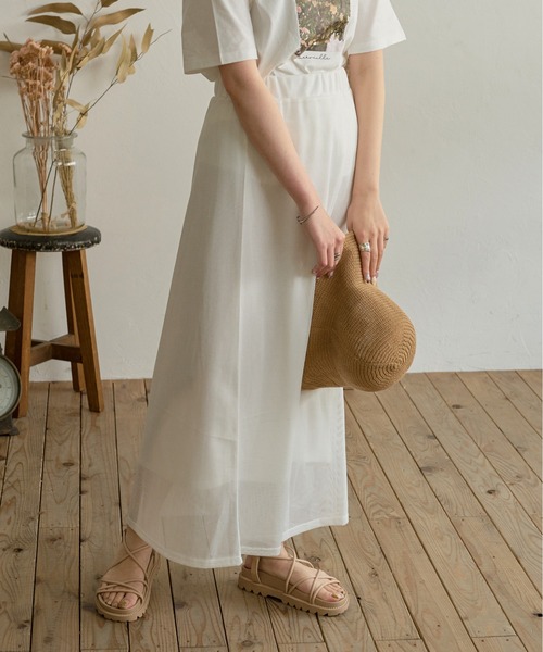 Ambre Neige（アンブルネージュ）の「【ペチコート付き】メッシュフレアスカート／【WEB/EC限定商品】（スカート・レディース・ベージュ/アイボリー・FREE）」の13枚目の写真