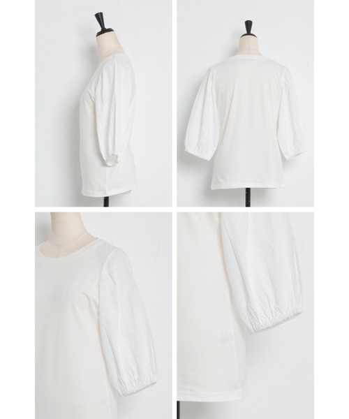 Bonjour Sagan（ボンジュールサガン）の「切替パフスリーブカットソー（Tシャツ/カットソー・レディース・ホワイト/ブラック・FREE）」の14枚目の写真