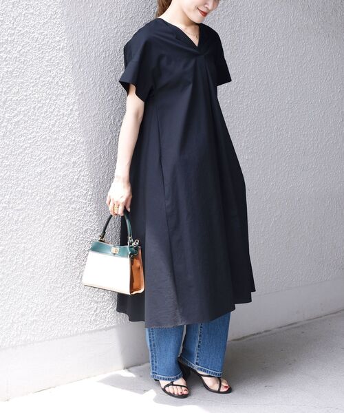 SHIPS（シップス）の「ソリッドスキッパーワンピース◆（ワンピース・レディース・ブラック/ベージュ・ONE SIZE）」の12枚目の写真