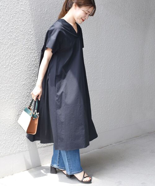 SHIPS（シップス）の「ソリッドスキッパーワンピース◆（ワンピース・レディース・ブラック/ベージュ・ONE SIZE）」の15枚目の写真