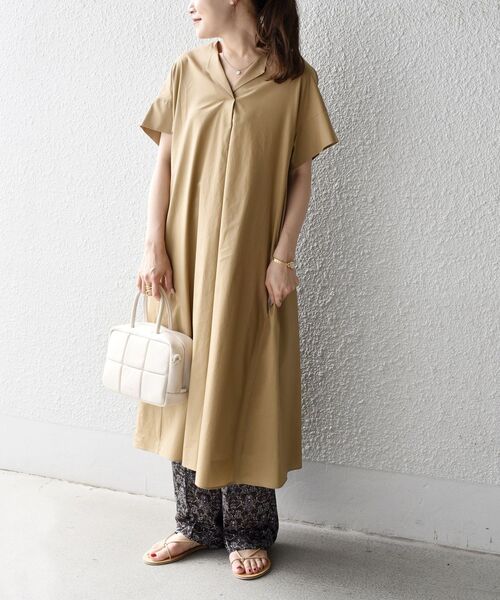 SHIPS（シップス）の「ソリッドスキッパーワンピース◆（ワンピース・レディース・ブラック/ベージュ・ONE SIZE）」の17枚目の写真