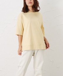NAVY | オーガニックコットン 前切替Tシャツ(Tシャツ/カットソー)