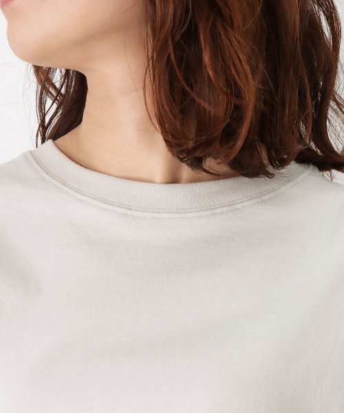 NAVY(ネイビー)の「オーガニックコットン 前切替Tシャツ(Tシャツ/カットソー・レディース・グレー/イエロー/チャコール・フリー)」の16枚目の写真