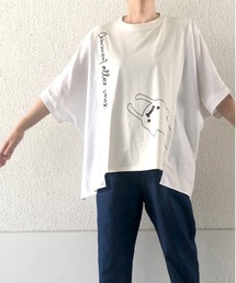 異素材ワイドTシャツ