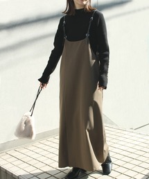 LAVEANGE | フェイクレザーサス付きワンピース(ワンピース)