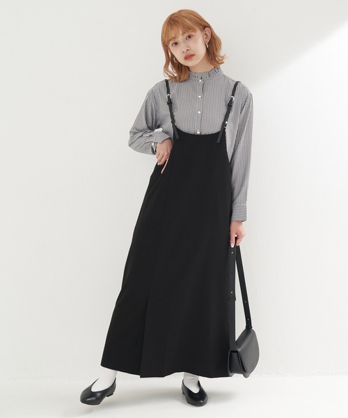 セール 洗える フェイクレザーサス付きワンピース 大きいサイズ対応 ワンピース Laveange ラビアンジェ のファッション通販 Zozotown