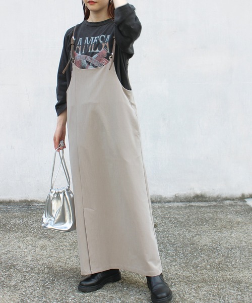 LAVEANGE（ラビアンジェ）の「フェイクレザーサス付きワンピース（ワンピース・レディース・ブラック/ダークブラウン/モカ・LL/3L/4L/5L/M）」の19枚目の写真