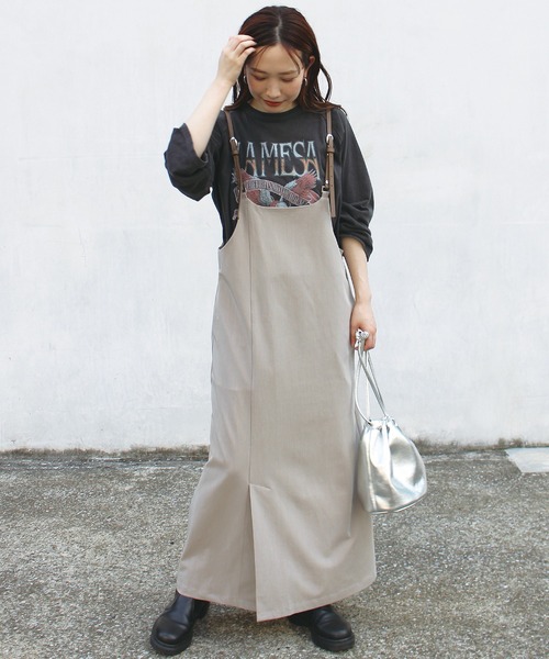 LAVEANGE（ラビアンジェ）の「フェイクレザーサス付きワンピース（ワンピース・レディース・ブラック/ダークブラウン/モカ・LL/3L/4L/5L/M）」の22枚目の写真