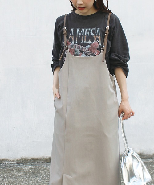 LAVEANGE（ラビアンジェ）の「フェイクレザーサス付きワンピース（ワンピース・レディース・ブラック/ダークブラウン/モカ・LL/3L/4L/5L/M）」の21枚目の写真