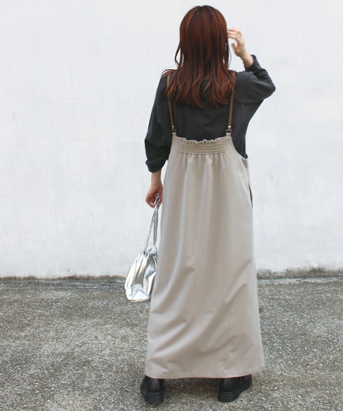 LAVEANGE（ラビアンジェ）の「フェイクレザーサス付きワンピース（ワンピース・レディース・ブラック/ダークブラウン/モカ・LL/3L/4L/5L/M）」の18枚目の写真